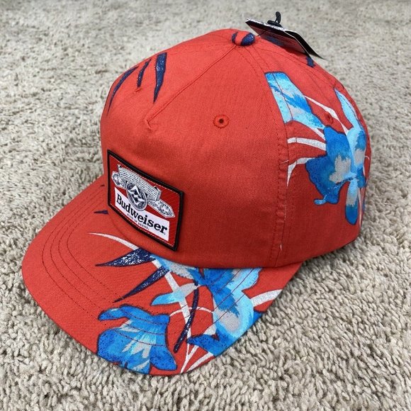 Billabong X‎ Budweiser Logo Hat Vacay Snapback Tropical Unisex Red/Blue OSFA Cap - Picture 2 of 10